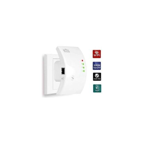 Répéteur WiFi Amplificateur WiFi Puissant N300,2.4GHz WiFi Repeteur avec 1 Port Ethernet,Intégrées Norme IEEE 802.11 b/g/n,Compatible avec Tous Les Routeurs,Facile à Installation (1/5)