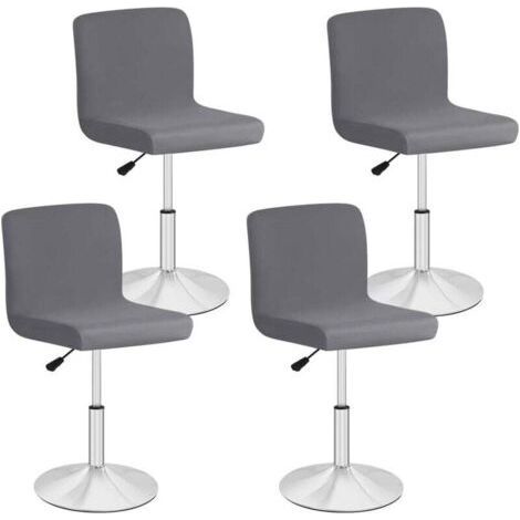 Set mit 4 Barhockerbezügen für Esszimmer, abnehmbarer und waschbarer Barhockerbezug, dehnbarer Bezug für Drehhocker, kurzer Hocker (Grau) (1/5)