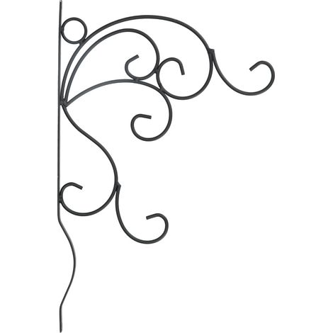 Support mural décoratif en fer pour plantes suspendues, avec crochet et vis, idéal pour le salon ou le balcon. (1/5)
