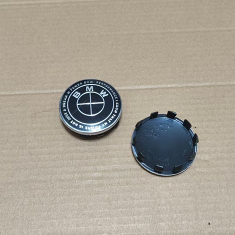 Cache-moyeu BMW 56mm – Capuchon centre jante aluminium pour Série 1 à 6, X1-X6, 320GT, accessoire roue auto, lot de 4 pièces – Noir (1/2)