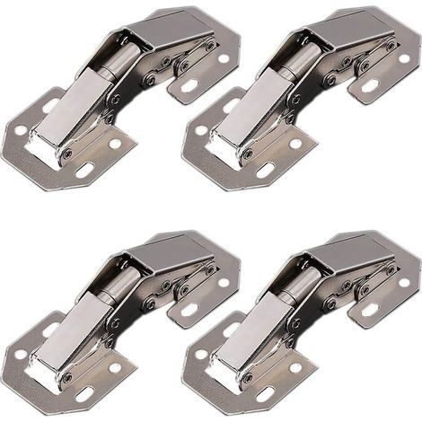 4 piezas de bisagras curvas ocultas de 90 grados, fáciles de instalar, para armarios de cocina. (1/4)