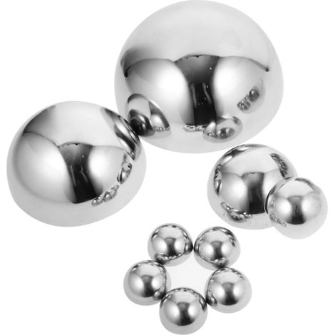 Demi-sphère Réfléchissante De Jardin en Acier Inoxydable Poli 9 Pièces Décoration Extérieure Terrasse Poteau Miroir Effet Relaxant (1/5)