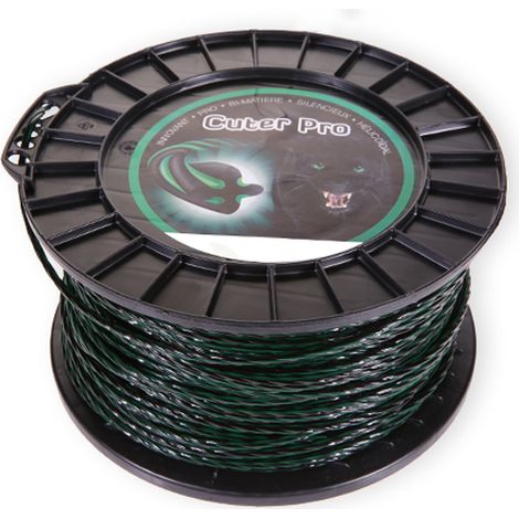 Fil nylon Cuter'Pro 4 mm x 168 m. Hélicoïdal. Bobine. Fil débroussailleuse (1/5)