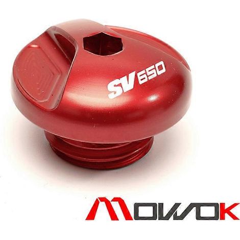Accessoires moto MOWOK pour SV650 SV650S SV650X : bouchon de vis de huile en alliage modifié (rouge) (1/5)