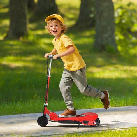 Rouge - Trottinette électrique pour enfants +7 ans Scooter pliant avec hauteur réglable Batterie rechargeable 24V Vitesse jusqu’à 12 km/h et