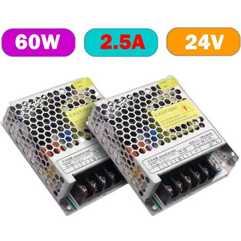 Alimentatore Switching 24V DC Trasformatore e Convertitore da 200-240V AC a 24V DC  60W