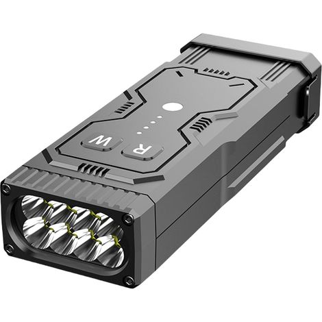 Lampe de poche d'urgence en aluminium haute tension, fonction arcs, détecteurs de faisceau rouge pour la sécurité à la maison, équipement de camping, lampes de poche extérieures pour le (1/4)