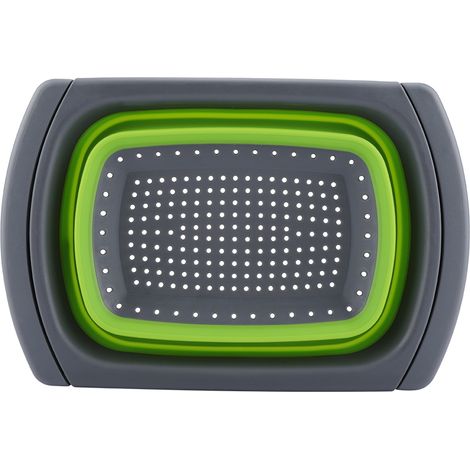 Passoire d'évier réglable, pliable, avec poignées rétractables et drainage optimal, panier d'évier polyvalent