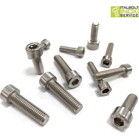 VITE PER METALLO TESTA CILINDRICA ESAGONO INCASSATO IN ACCIAIO INOX A2  DIAMETRO 6 MM - LUNGHEZZA 20 MM