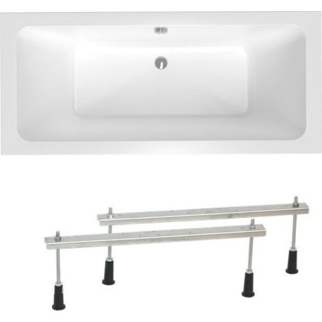 Siko Laguna Nora Plus Bañera rectangular con patas, 170x75 cm, acrílico, izquierda y derecha, blanco (NO1700PLUS-SET)