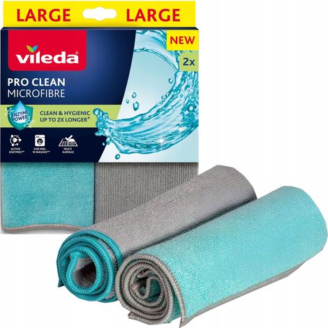 Panno in microfibra Vileda Pro Clean con enzimi, 2 pezzi.