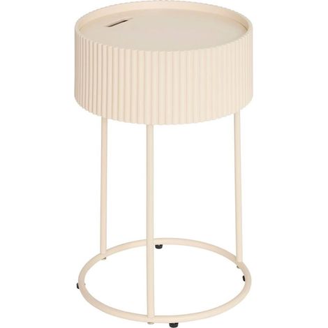 Table d'Appoint Avec Rangement "Juna" 48cm Beige (1/3)