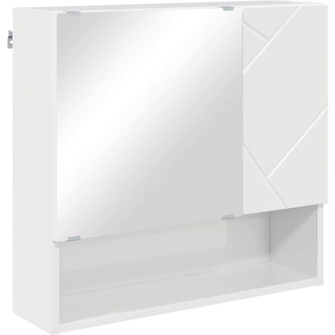 Maison Exclusive - Spiegelschrank Hochglanz Weiß 59 x 17 x 55 cm