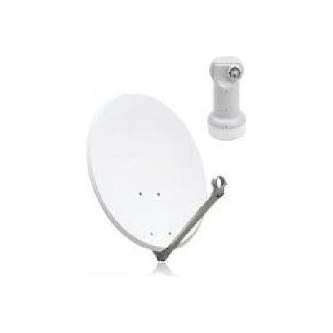Parabole SATELLITE - HDME - 80cm - Acier blanc - LNB Single 0.1dB - Idéal Astra Eutelsat