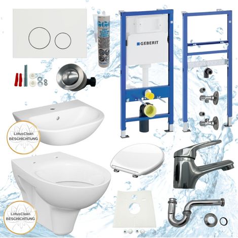 Geberit  Vorwandelement WC Waschbecken 45 cm Armatur Komplettset