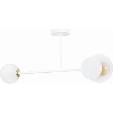 Plafonnier Emibig Minerva blanc 2xE27 verre 80cm dimmable (1/3)