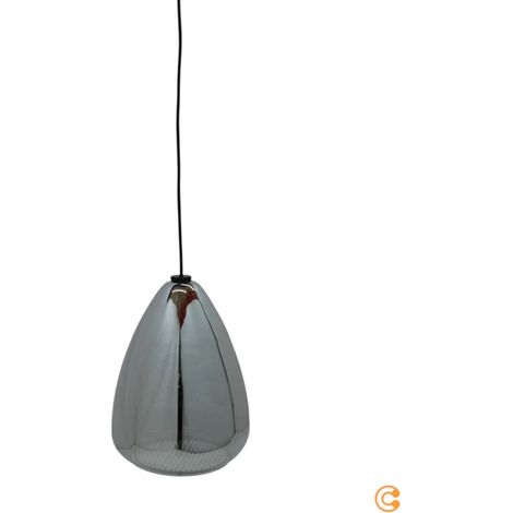 [GEBRAUCHT] B-Ware Fabas Luce Hängeleuchte Pendelleuchte Britton Rauchgrau Glas Metall E27 Led 1flg