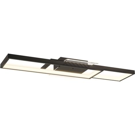 Plafonnier LED rectangle 43W, luminaire plafonnier 3000-6000K, 4600LM, télécommande, 70 x 30 cm, noir (1/5)