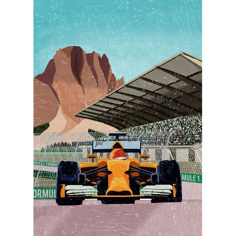 Tableau voiture de course pour chambre garçon | Tableau chambre enfant multicolore | Tableau sur toile voiture pour fille 0,5 x 0,7 m (1/2)
