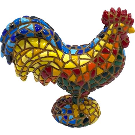 Signes Grimalt Figura De Gallina Novedad  Gallo Mosaico S Novedad Multicolor 3x8x7cm 40119