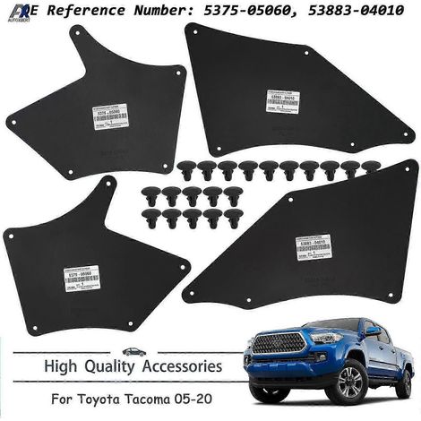 Pare-boue de passage de roue pour Toyota Tacoma 2005-2020, joint de tablier, bavettes, garde-boue, jupe avec clips de fixation (1/5)