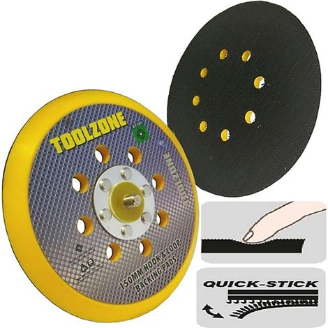Lot 6 Coussinets de Ponçage Ø150mm à Fixation Velcro pour Ponceuse Excentrique DA, Patin Auto-Agriffant 5/16"