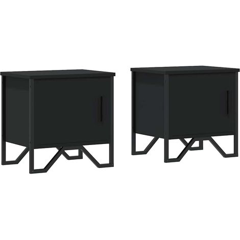 Maison Exclusive - Nachttische 2 Stk. Schwarz 40x30x40 cm Holzwer