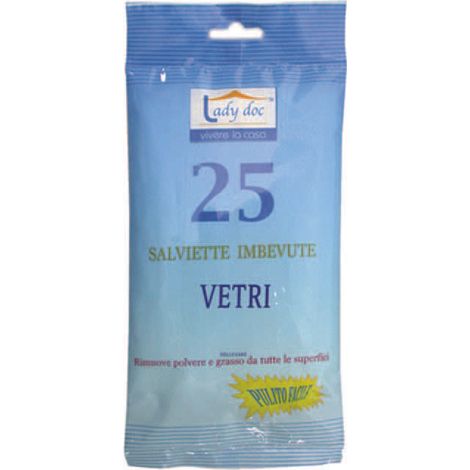 Salviette imbevute per vetri - cm.16x21