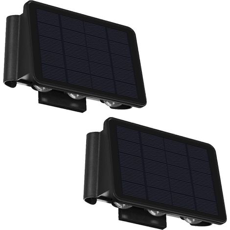 Lot de 2 solaire mur lampe extérieur Up-Down Lighting LED lampe solaire mur Washing Lumières pour Courtyard jardin 5 lampe (1/5)