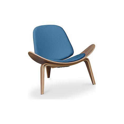 Poltrona - Poltrona scandinava - Rivestimento in ecopelle - Lucy Blu scuro (1/5)