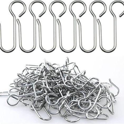 S13-Haken, Gardinenhaken aus Metall, Gardinenhaken, S-förmige Spitzhaken, Stoffgardinenhaken, Rollenhaken (20 Stück) (1/5)