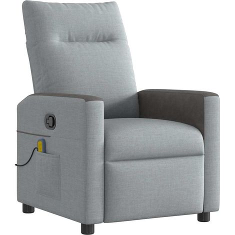 Maison Exclusive - Massagesessel Hellgrau Stoff