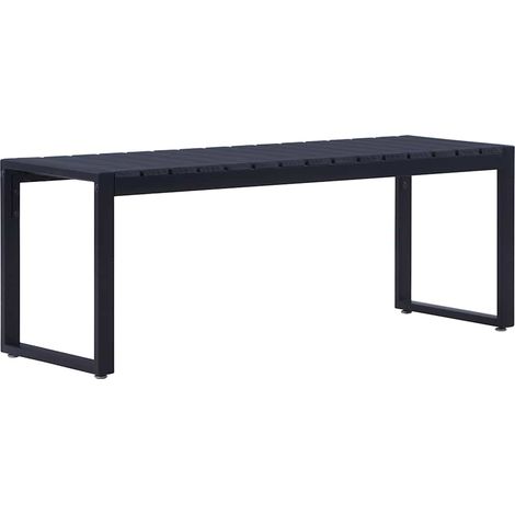 vidaXL Banco de jardín tablero PS negro 120,5 cm (1/5)