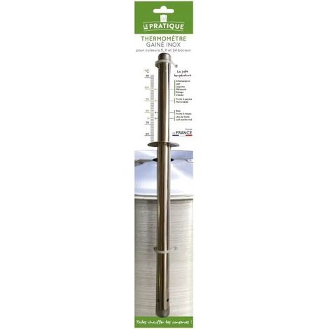 Thermometer mit Edelstahlhülle und Pappkeil LE PRATIQUE