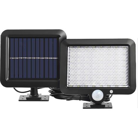 Solarbetriebene Bewegungsmelderleuchte mit separatem Solarpanel abnehmbar 56 LEDs für Veranden, Zäune, Terrassen, Gärten, Garagen und Einfahrten (1/5)