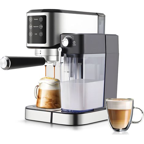 Machine à Espresso, pour Espresso/Cappuccino/Latte, avec Mousseur à Lait Automatique, avec Grand Réservoir d'eau de 1000 ml,20 Bar,1350 W (1/5)