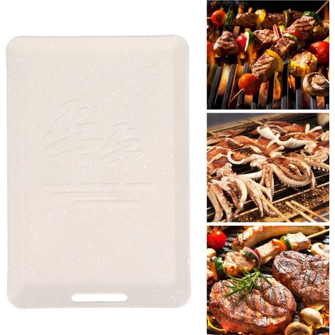 Mini poêle à griller d'extérieur pour la randonnée, la pêche, les grillades, la cuisson du poisson, poêle antiadhésive, camping, poêle à steak, poêle teppanyaki, blanc cassé (1/5)