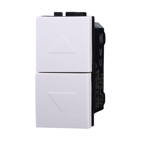 Ettroit serie Space Interruttore Inrebloccato Doppio Saliscendi Tapparella Bianco 1p + 1p 16A Compatibile Bticino Living light - LB1204