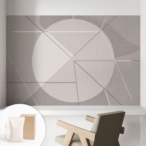 Papier peint intissé décoratif avec colle pour salon chambre et bureau Installation rapide Géométrie abstraite 104x70 cm (1/5)