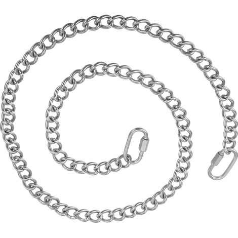 Chaîne de verrouillage 100 cm argent 1 pièce en acier inoxydable 304 pour étal grange armoire clôture hamac cage pour animaux domestiques (1/5)