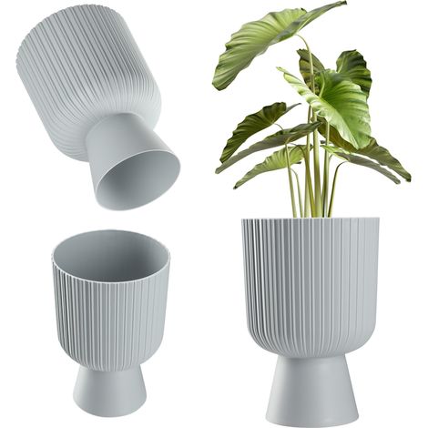 KADAX Blumentopf in Kelchform, Pflanzschale, 18 cm, Grau