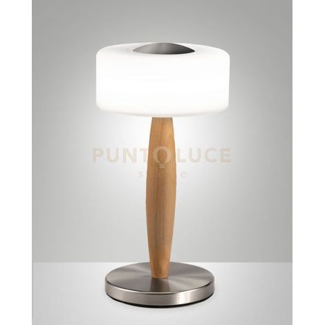 Lampada Elea Tavolo Nichel Satinato 1 Luce Collezione ELEA Design Moderno 3000K