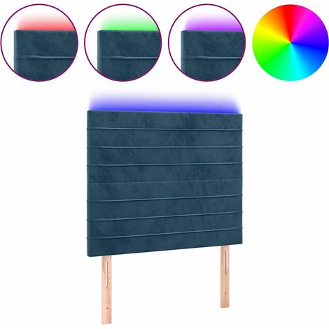 Maison Exclusive - Cabecero con luces LED terciopelo azul oscuro (1/5)