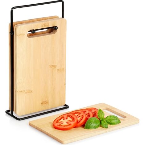 4 tablas de cortar pequeñas de bambú para desayuno (1/5)