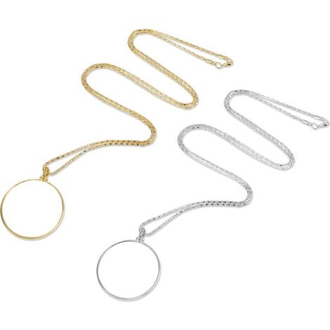 Pendentif Loupe 5X, 2 Pièces Mini Loupe Monocle Lentille Portable Monocle Loupe (1/5)
