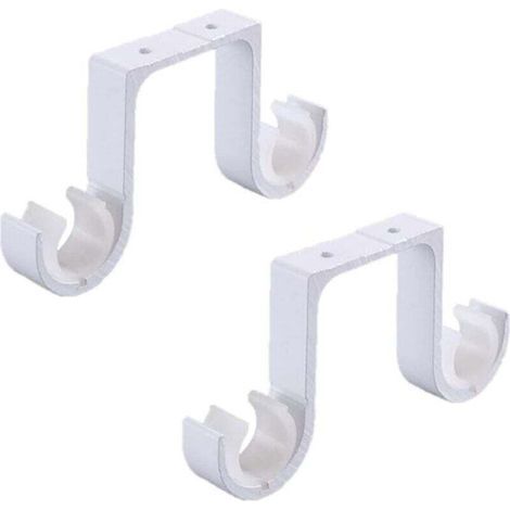 2-teilige, robuste und rostfreie Metall-Doppelgardinenstangenhalterung für Einzel- und Doppelgardinenstangen (1/5)