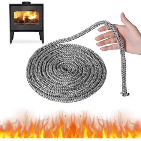 1 Joint Cheminée Fibre De Verre 8mm X 2.5m Étanchéité Fumée Pour Poele A Bois Insert (1/5)