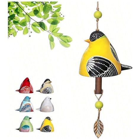 Carillon éolien en résine pour intérieur et extérieur avec mélodie relaxante, idéal pour un cadeau de fête des mères, un jardin, une terrasse, un balcon, une décoration d'intérieur, 1 pièce (1/3)
