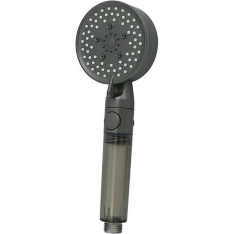 TRADE SHOP - Doccetta Multigetto Soffione Doccia Filtrato Bagno Pulsante Moderno Filtro Grigio 87528 -