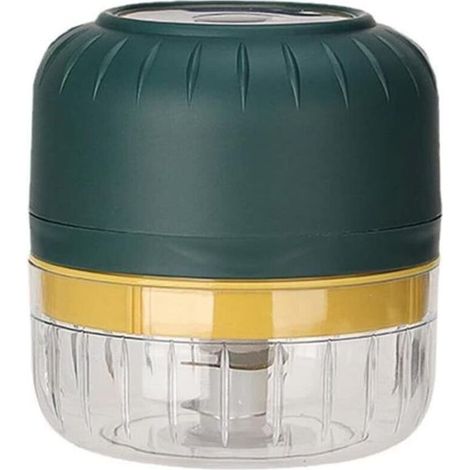 Mini tritacarne elettrico con porta USB (100 ml) - Spremiaglio - Tritaverdure - Tritatutto da cucina - Verde, 18,8 x 18,8 x 9,5 cm (1/4)